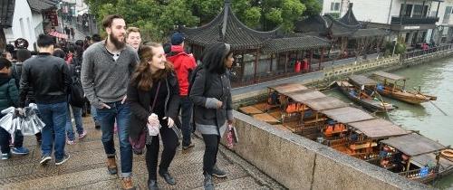 Students studying abroad in China